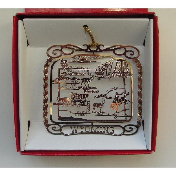 Wyoming State Brass Ornament Souvenir Gift