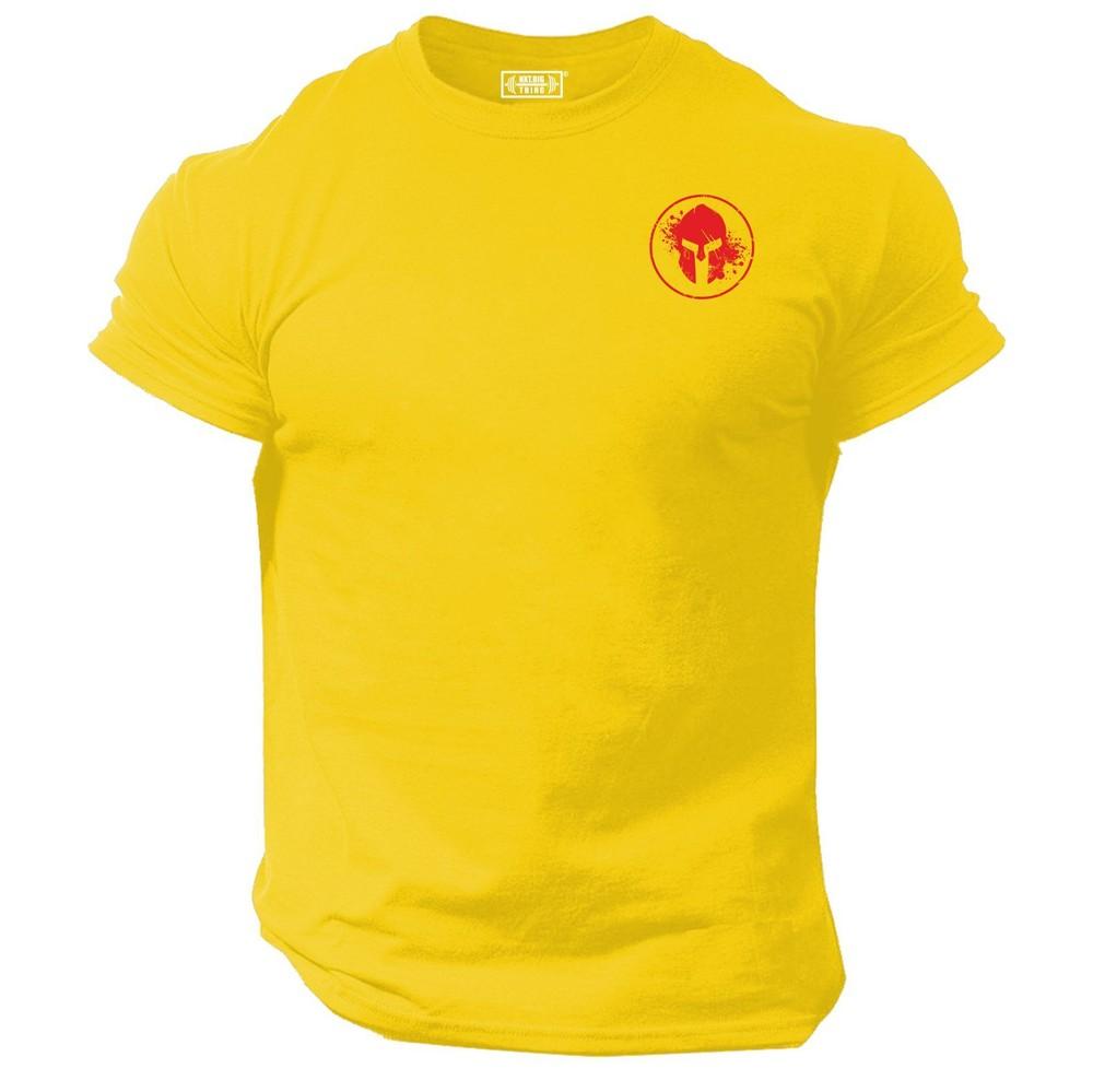 Blood Spartan T Shirt Pocket Gym Clothing Bodybuilding Training Workout Mma Top