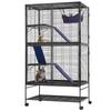 64.6" Metal Small Animal Cage 4-Tier Rolling Ferret Cage with Tray 3 Ramps