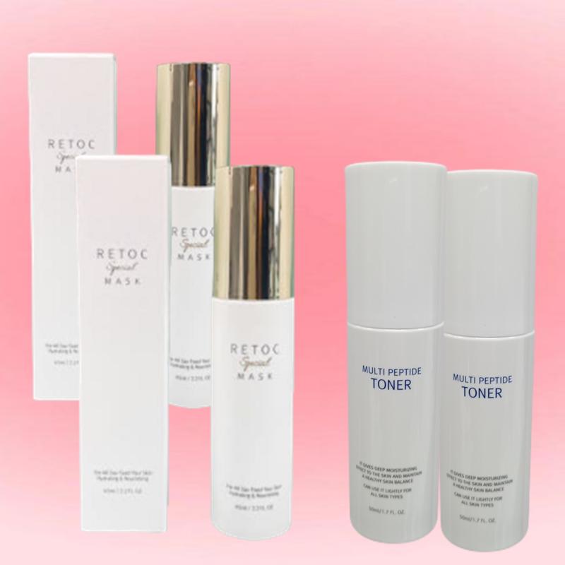 ReneCell Retox Mask Mist 65ml x 2 + Toner 50ml x 2, 130g, 1 pcs