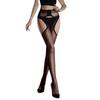 0D Aurora Polka Dot Black Silk Pantyhose Ultra-Thin Glossy Summer Sexy Four-Sided Crotchless Suspender No-Remove Temptation