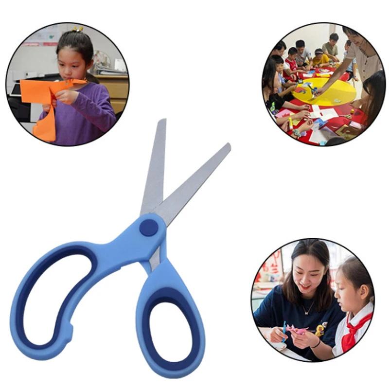 Left-Handed Scissors Student Stainless Steel Colorful Cute Scissors Children'S Small Scissors Simple Safety Office Scissors