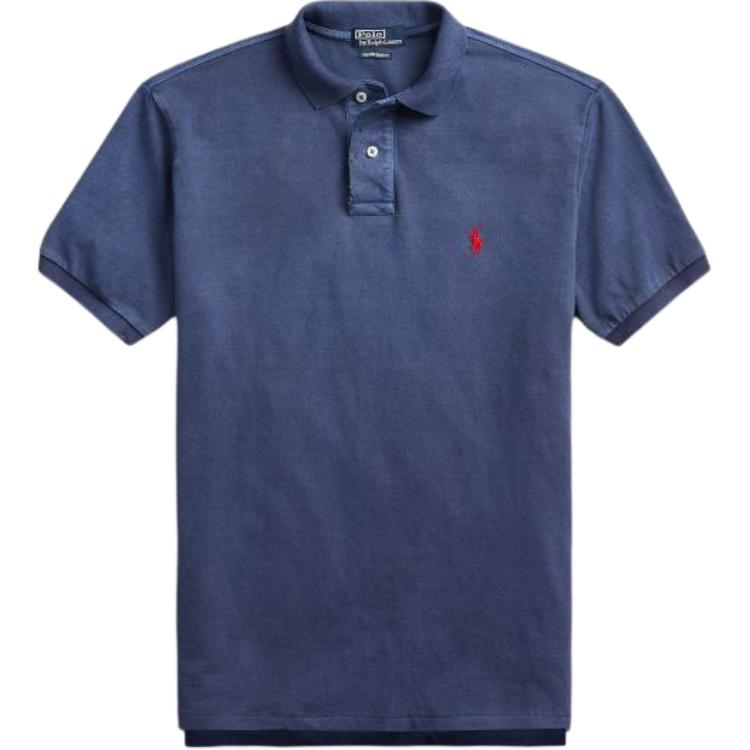 

Polo Ralph Lauren Solid Vintage Logo Embroidered Short Sleeve Polo Shirt Men tops Blue Purple 710670136-042 XL