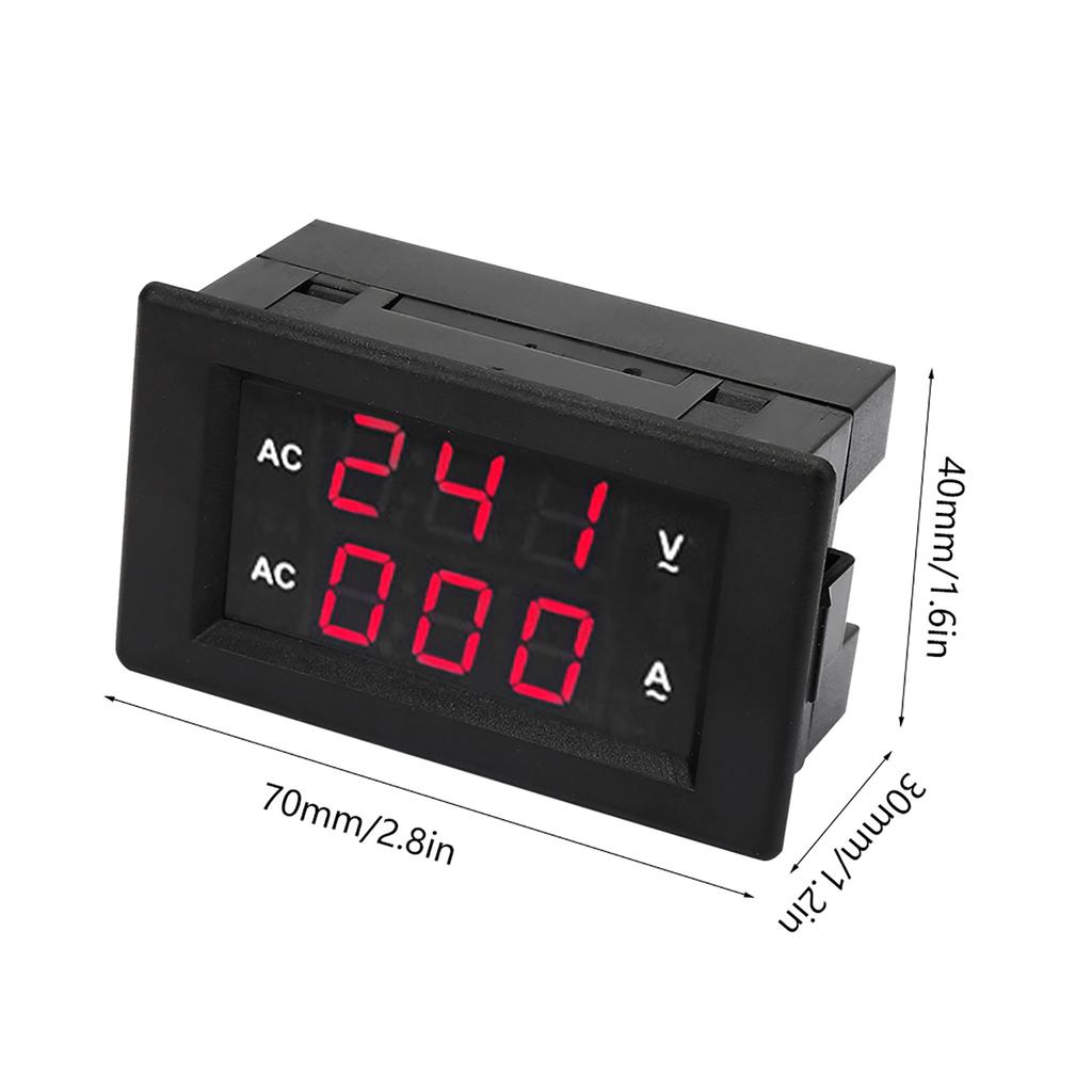 LED Digital Display AC 100.300V Voltmeter 0-100A   Meter(Red Red)