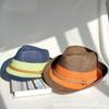 Barna straw hat men's and women's British jazz top hat, sun hat color matching straw hat versatile breathable sun hat