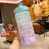 2000ML Large Capacity Water Bottle with Time Marker Plastic Motivational Water Bottle Drinking Bottle for Gym Sports Outdoor