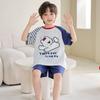 100% Cotton Kids Pajama Set Short Sleeve Shorts Cartoon Print Sleepwear Boys Ages 8