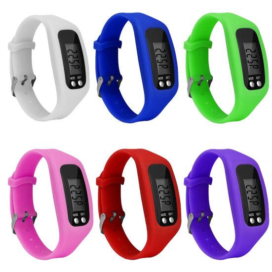 Sport Laufen Silikon Schrittzähler Kalorienzähler Schrittzähler Digitaluhr Armband