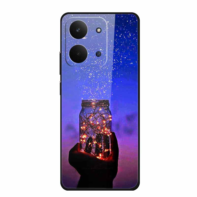Xiaomi Redmi 15C 4G Kılıfı İçin Cam Arka Kapak 15 C Kılıf Sert Temperli Cam Kılıf Redmi 15C Telefon Kılıfı İçin Redmi15C Yumuşak Tampon