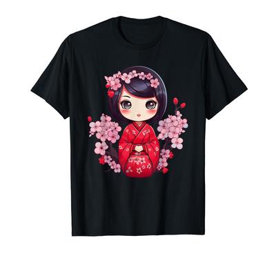 Cute Cherry Blossom Kokeshi I Kokeshi T-shirt
