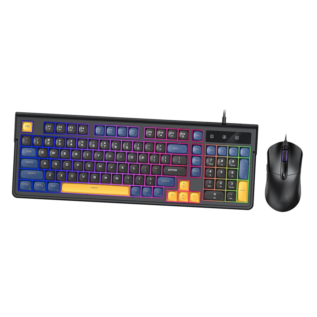 Gaming Keyboard and Mouse Combo with RGB Backlit 19 Key Anti Ghosting Compact Layout