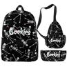 Cook 3D Digital Color Printing Backpack Set Oxford Cloth Waterproof And Wear-Resistant Three-Piece Backpack