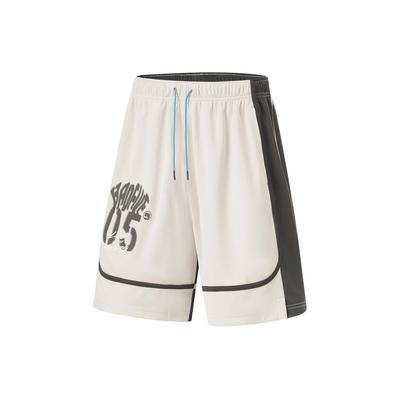 Li Ning Basketball Series Printed Loose Fit Comfortable Breathable Basketball Shorts Men Shorts Gravel-Gray Obsidian-Gray AAPU103-4