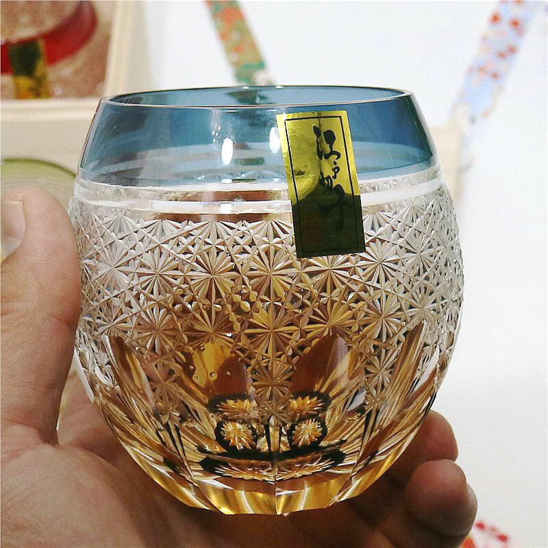 Handmade Japanese Edo Kiriko Crystal Whiskey Glass