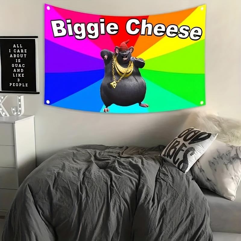 Vibrant Biggie Cheese Tapestry Adding A Splash Of Color And Quirkiness To A Modern Minimalist Room