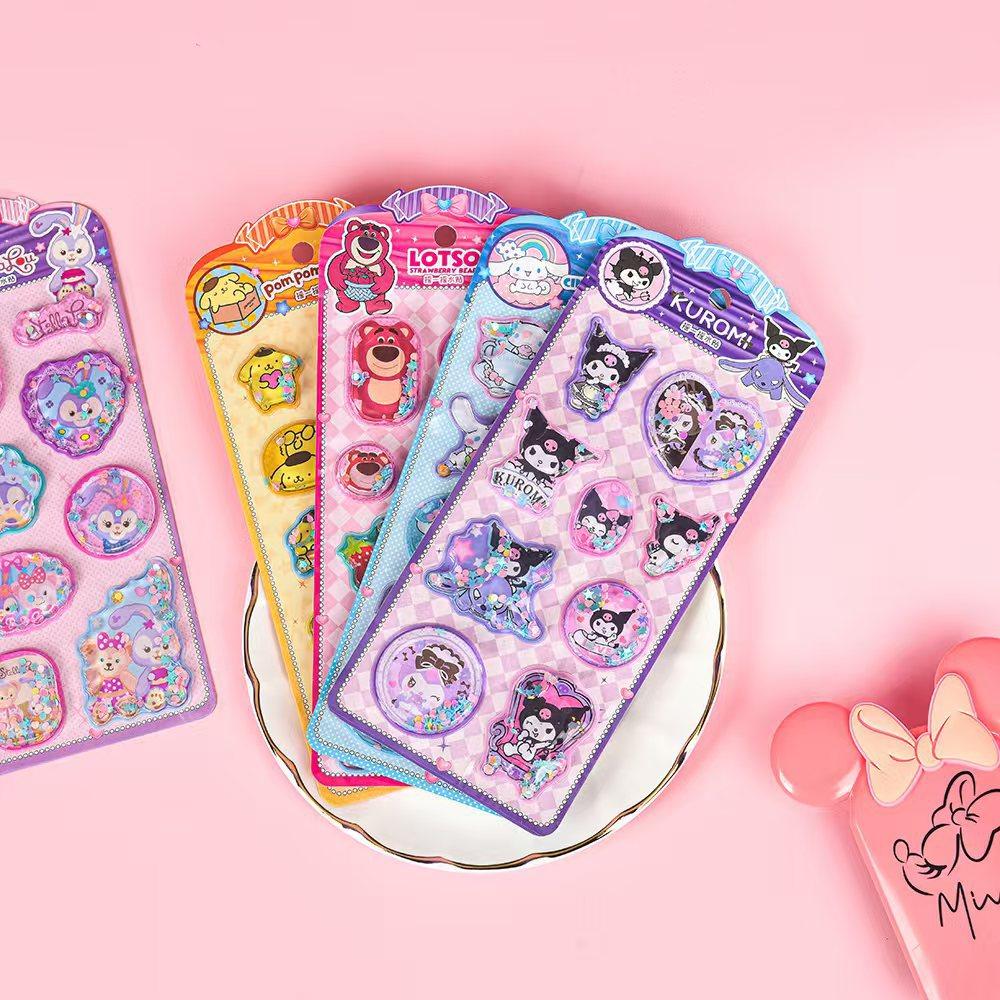 Anime Hello Kitty Hangyodon Cinnamoroll 3D Transparent Jelly Sticker Crystal Cute Decorative Stickers Phone Casesdiy Toys