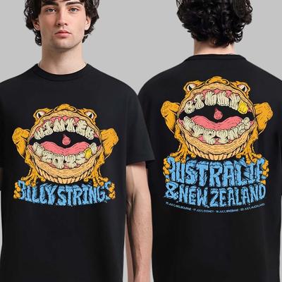 Billy Strings Australia e Nuova Zelanda 2025 Tour Merchandising La Maglietta con l'Arte della Rana
