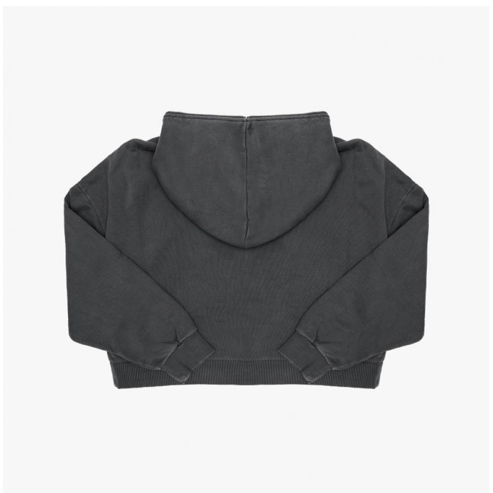 Entai Studio Eternal Zip Washed Black Hoodie Zip Up Es2202wb