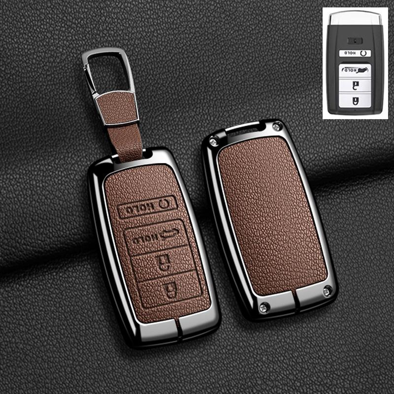 Auto Zinklegierung Leder Schlüssel Fernbedienung Hülle Abdeckung Für Acura RLX MDX CDX TLX-L NSX RDX Schutzhülle Schlüsselanhänger Auto Schlüsselanhänger Zubehör