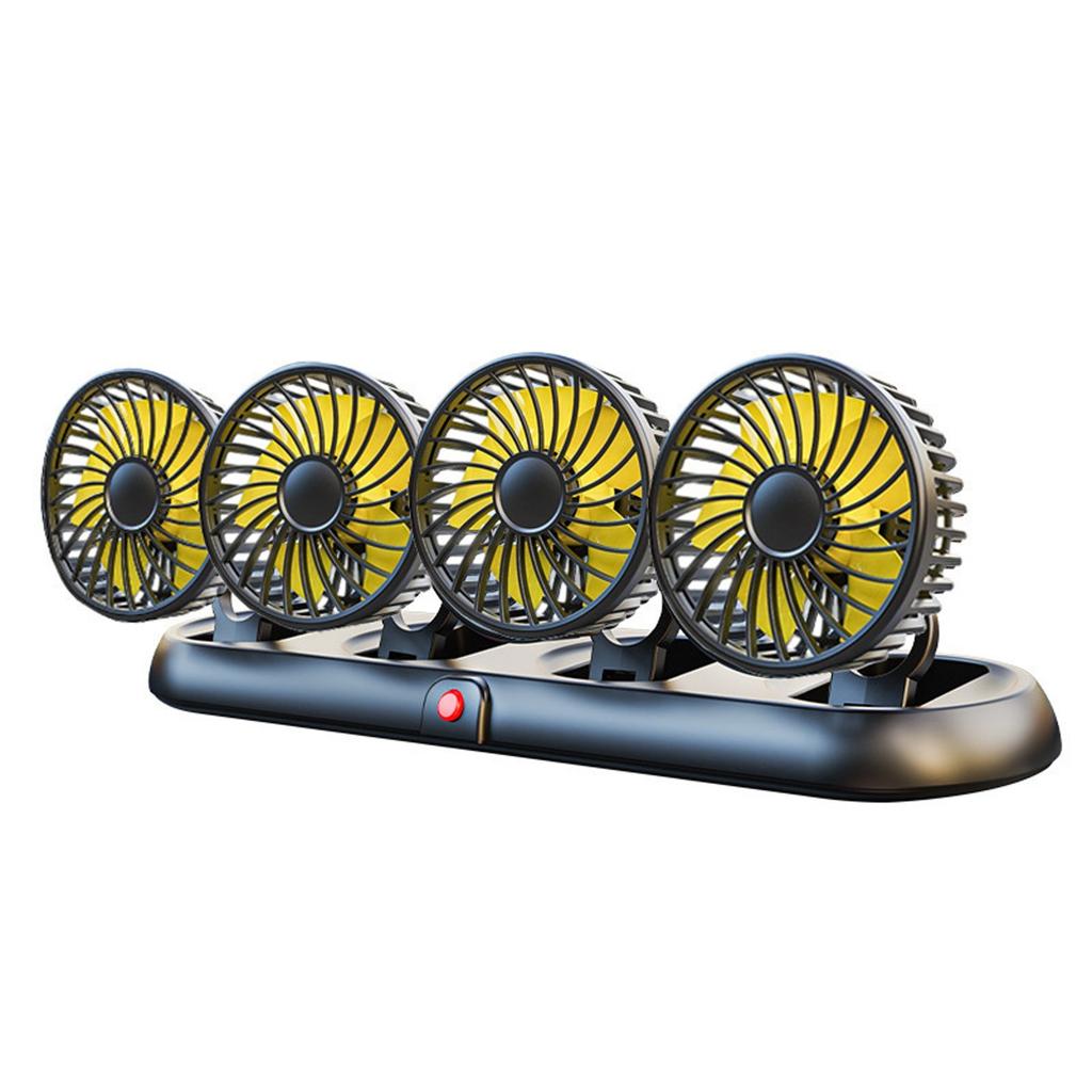 Car Fan 360° Adjustable 4 Head Air Fan Automotive Electric Fan Usb/12v/24v Fan 3 Speeds Car Silent Fan For Home Desk Office&Car