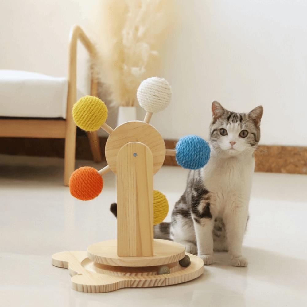 Rotating Turntable Ferris Wheel Cat Durable Detachable Cat Scratcher Wear Resistant Interactive Cat Relieve Boredom