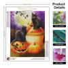 5D DIY Diamond Painting Pumpkin Cat Full Round Embroidery Halloween Mosaic Creative Hobbies Decoration For Home 30x40cm/12x16inch