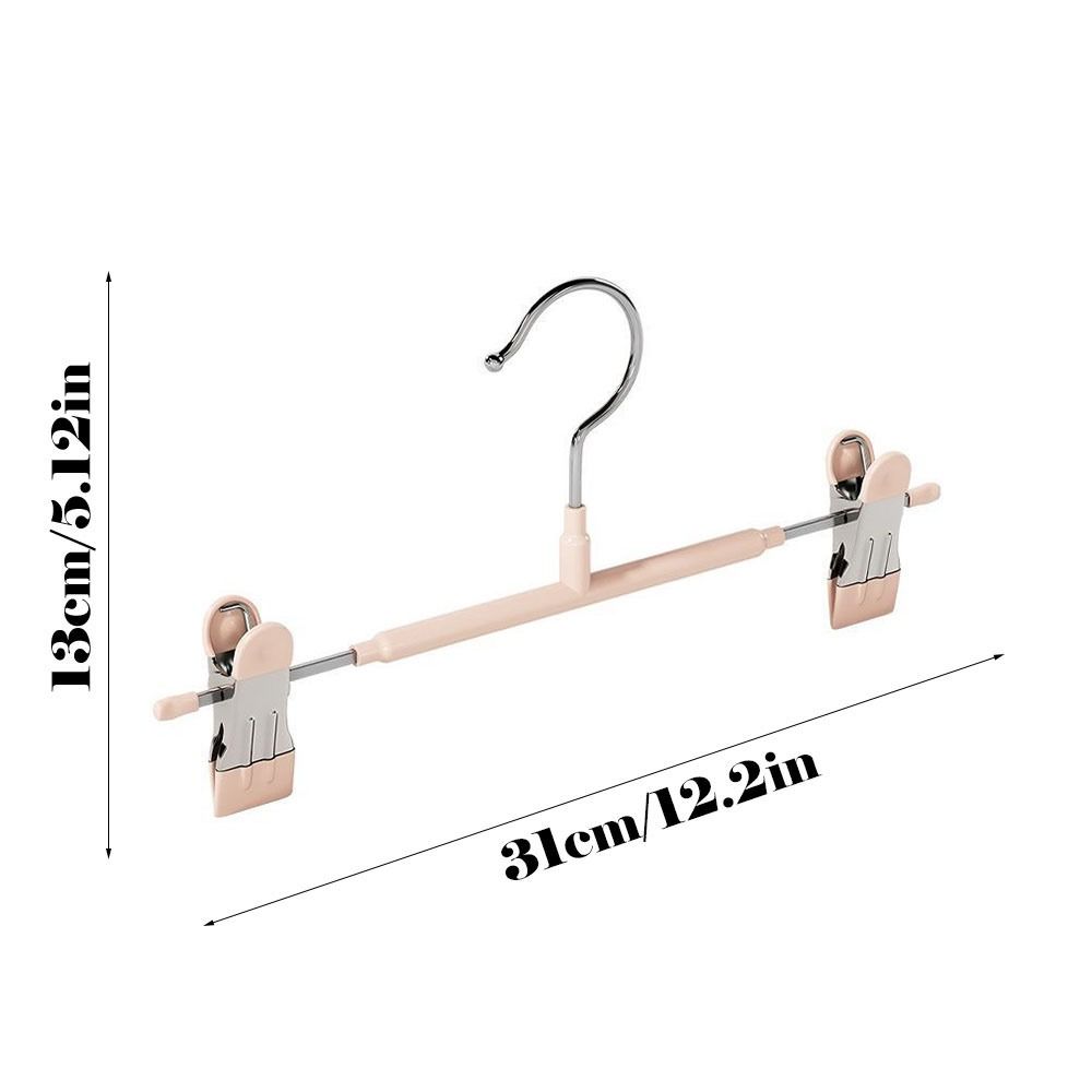 Durable Adjustable Pants Hangers with Clips Non-Slip No Trace Clothes Clip Windproof Skirt Hangers