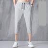 Summer Mens Ice Silk Casual Pants With Drawstring For Sports Wear And Teen Fashion
