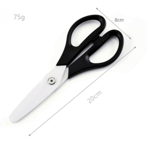 Farigrut Large Ceramic Scissors for Cutting Prepared Foods, Ceramic Kitchen Scissors for Kitchen Cooking and Food Processing (Black)