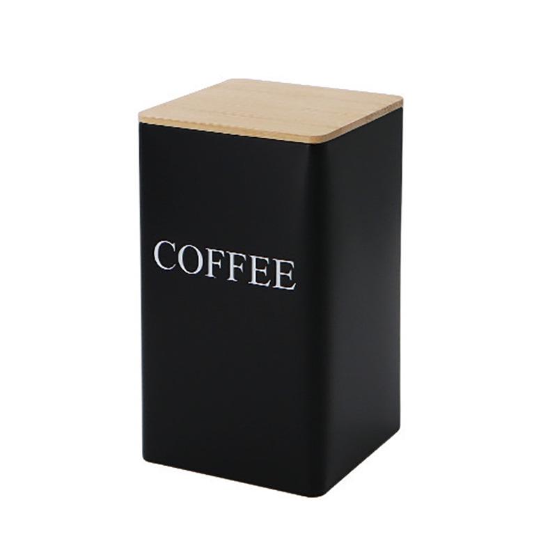 

Жестяная коробка с бамбуковой крышкой для сахара, чая и кофе - Упаковка с герметичной застежкой в простом стиле