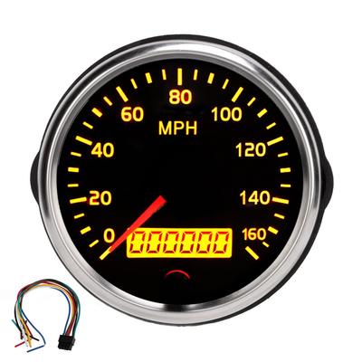 3.3in 12V 24V Speedometer 0‑160MPH Speed Gauge LCD Display with White Amber Backlight for Car Truck Boat