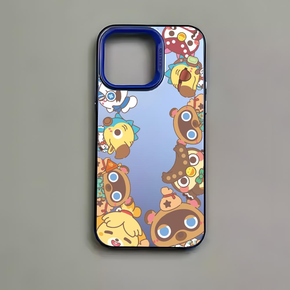 

Game Animal C-Crossing Phone Case For iPhone 16 15 14 13 12 11 Pro Max Black Matte Multicolor Laser Metallic Aurora Cover iphone14