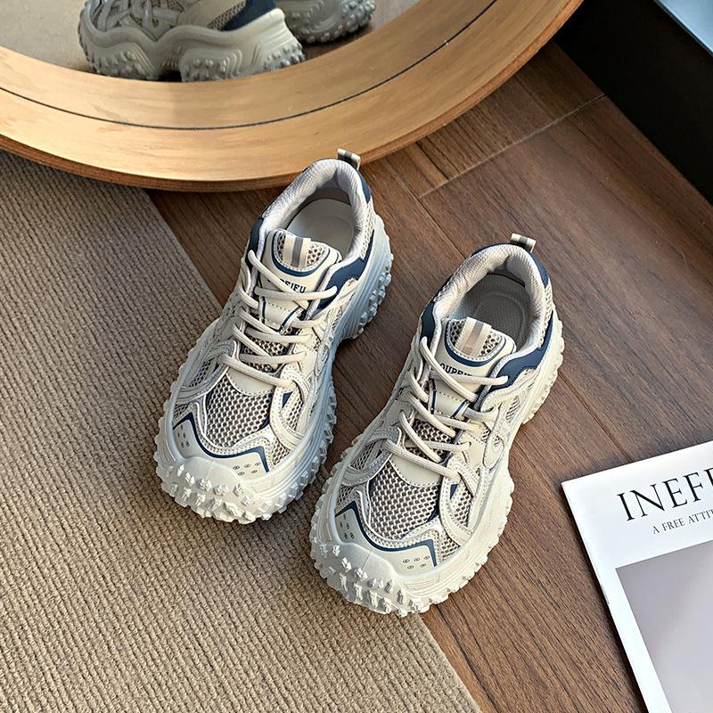 Daddy Shoes Women's Spring and Autumn 2025 New Women's Shoes Retro Small Man Thick-soled Lightweight Sports Shoes Breathable Casual Shoes