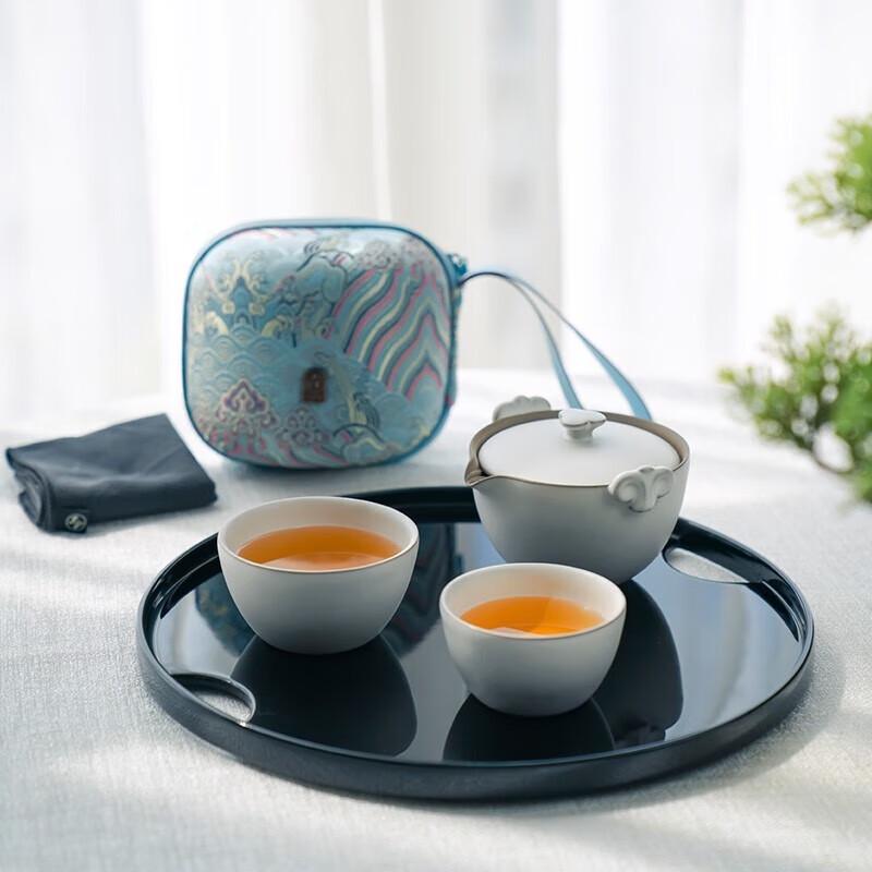 Edenus Portable Silver Travel Tea Set