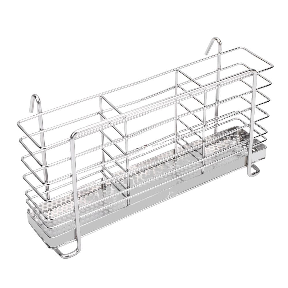 3 Compartments Utensil Drying Rack 304 Stainless Steel Cutlery Holder Organizer Chopsticks Forks