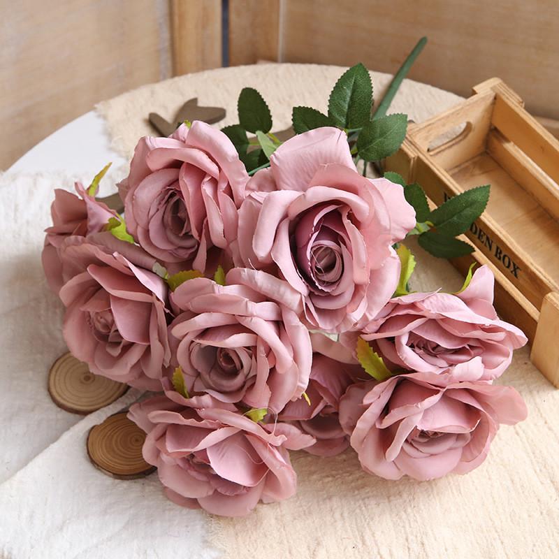 Geprägtes Rosenstrauß Seidenblume Für Hochzeitsdekoration Und Home Styling