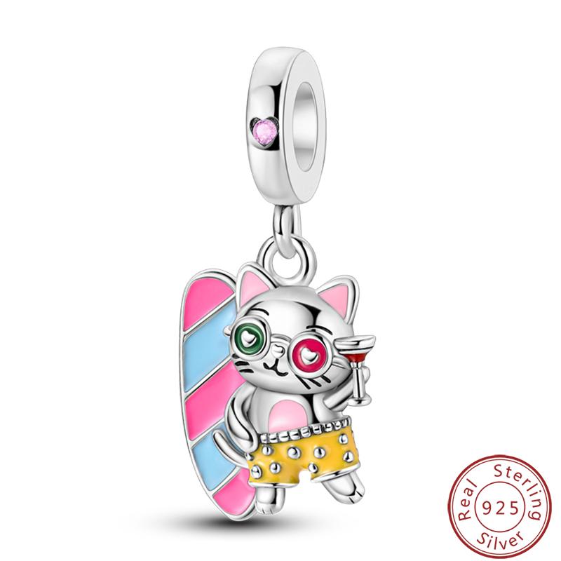 Cute Cat And Dog Series Copper Moon Butterfly Paw Print Charms 3Mm Diy Fine Jewelry Gifts Making