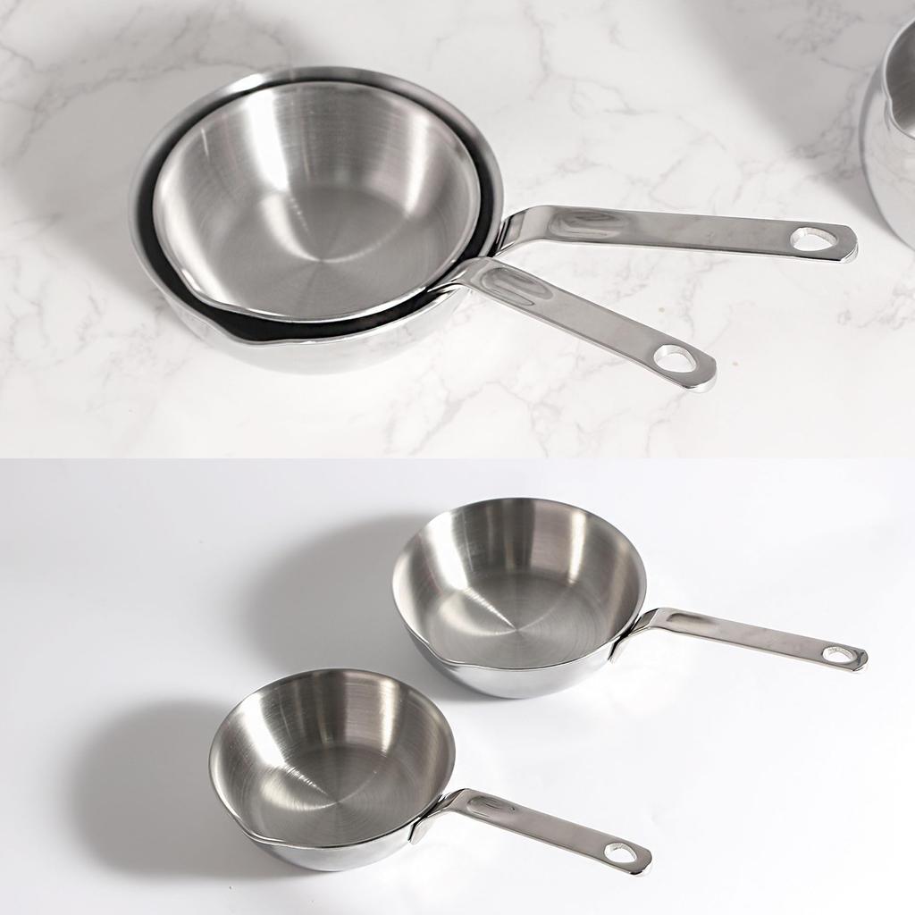 IMEEA Frying Pan Mini with Induction Cooktop Dishwasher Cookware Pot, 12cm, Lightweight, Three-Layer Construction, Spout, Compatible, Safe,