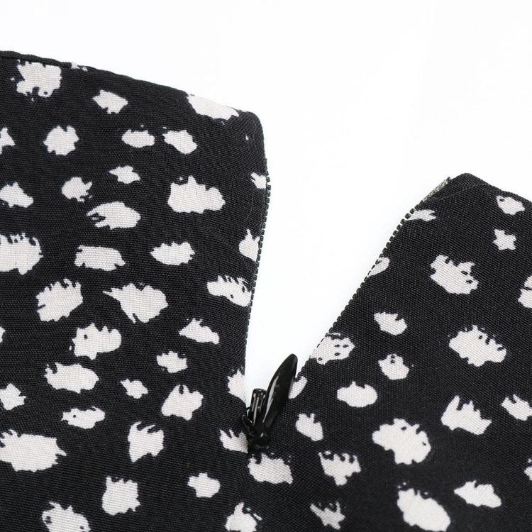 Sommer Damen Freizeit Baumwolle A-Linien Kleid Schmetterlingsärmel Mid-Calf Länge Umlegekragen Druckkleid