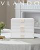 Vlando Large Capacity Jewelry Box with 4 Drawers for Small Items, Earrings, Necklaces, Rings, Watches, and More (White)