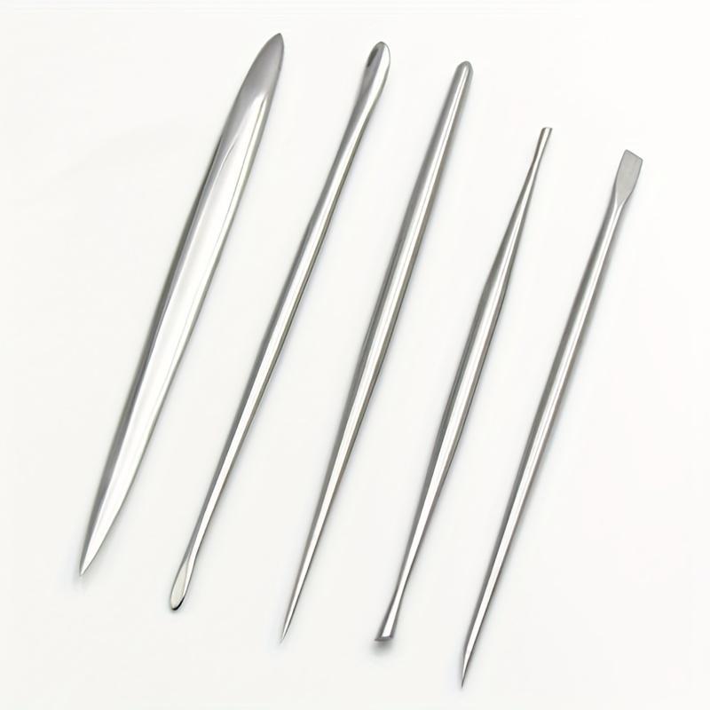 5 Pcs Stainless Steel Ceramics and Clay Sculpting Tool Set Ribbon Carving Tools for Pottery, Uncharged Crafting Accessories for Texturing and Modeling