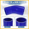 45 Degree 3 Inch to 3.5 Inch ID 4Ply Car Elbow Reducer Silicone Hose Coupler Intercooler Tube Intake Piping Blue 76-89mm Auto Replacement Parts