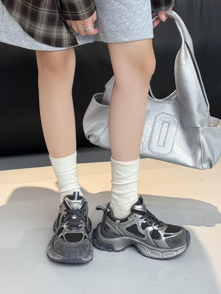 Platform Dad Shoes Women's 2025 Spring and Autumn New Retro Paris Ankara Red Old and Heightening Sneakers Trend