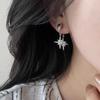 Shiny Zircon Eight-Star Earrings Unique Design Luxury Feel Personality  Versatile Jewelry Ear Decor