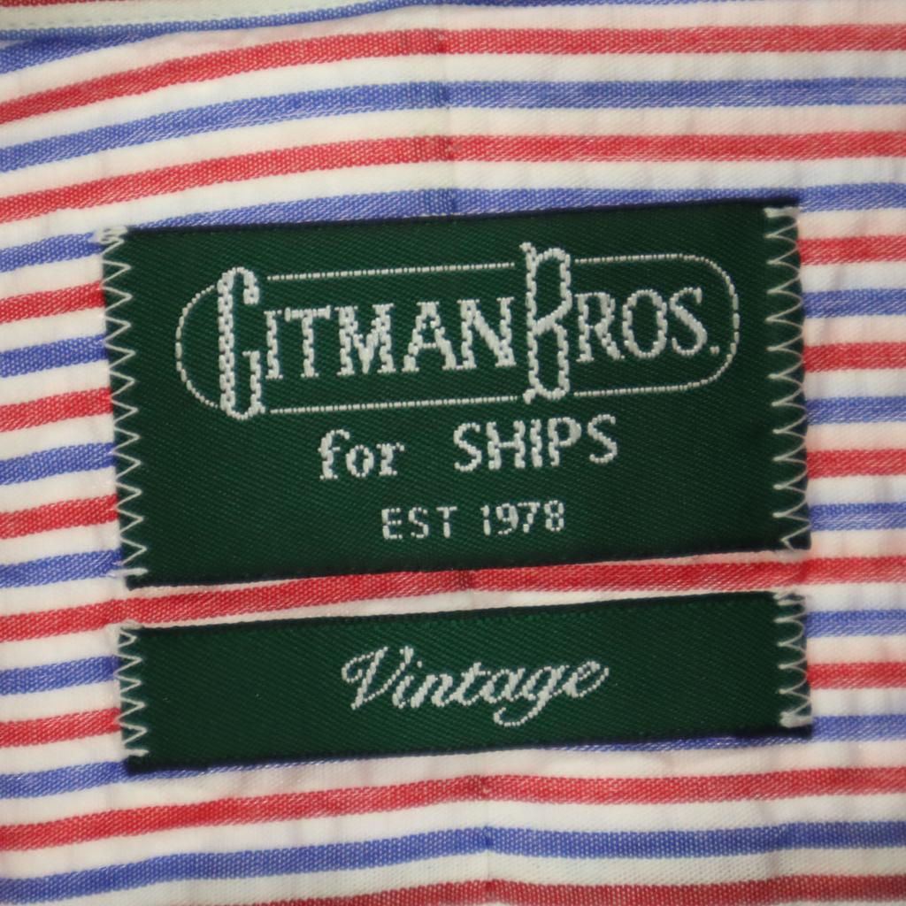 GITMAN BROS for SHIPS Made in the USA Striped Pattern Long sleeve Button down shirt Men's Used