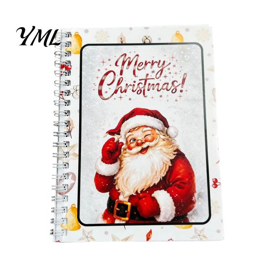 Compact Gift Presentation Folder Christmas Card Book, 7" x 5" Spiral Bound Merry Portable Memory Keeper for Cash Booklet, Greeting Album, Personalized