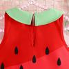 Vestito estivo per bambina con colletto da bambola e stampa di frutta Vestito carino e casual