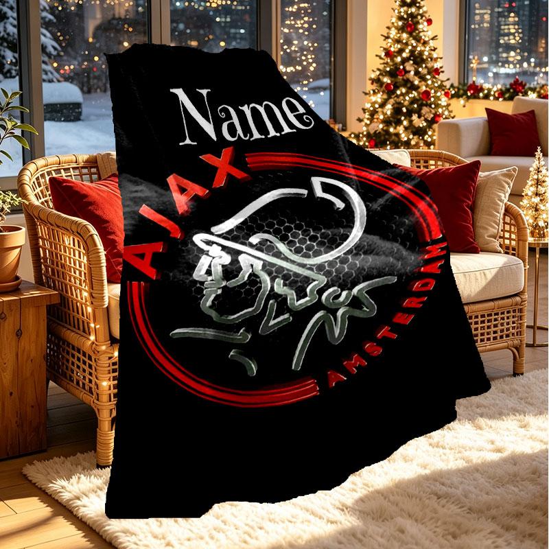 Custom Name Personalized Ajax Print Blanket, Home Decor, Bedroom, Sofa, Camping, Couch, Gifts for Birthday Christmas