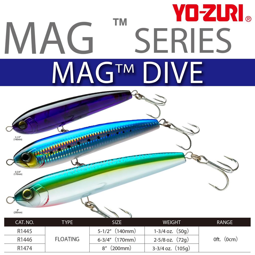 YO-ZURI Saltwater Lure Mag Dive Floating 200mm Color Black Purple Center of Gravity Shift