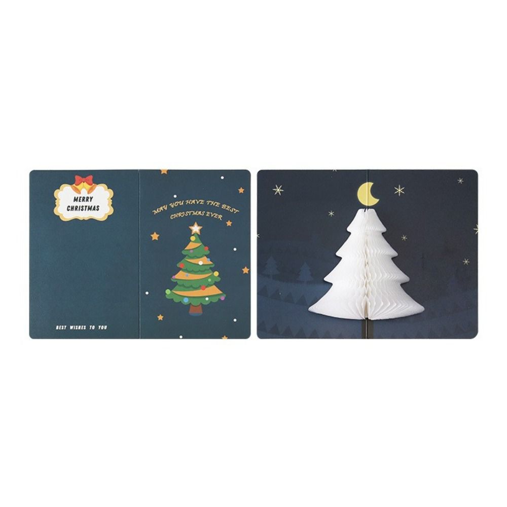 Christmas 3D Pop Up Thank You Cards Blessing Cards Christmas Postcard Greeting Cards With Envelope